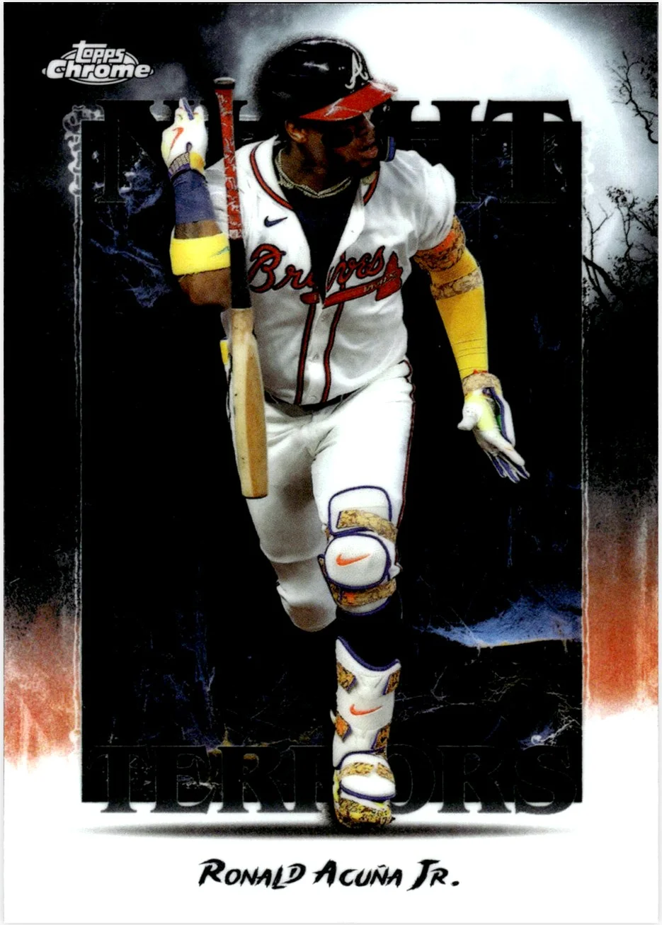 Ronald Acuña Jr. 2025 Topps Chrome Update #NT-3 Night Terrors baseball card - Front