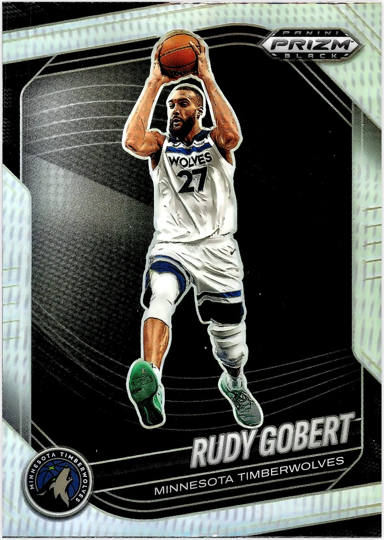 Rudy Gobert 2024-25 Panini Prizm Black #30 Silver basketball card - Front