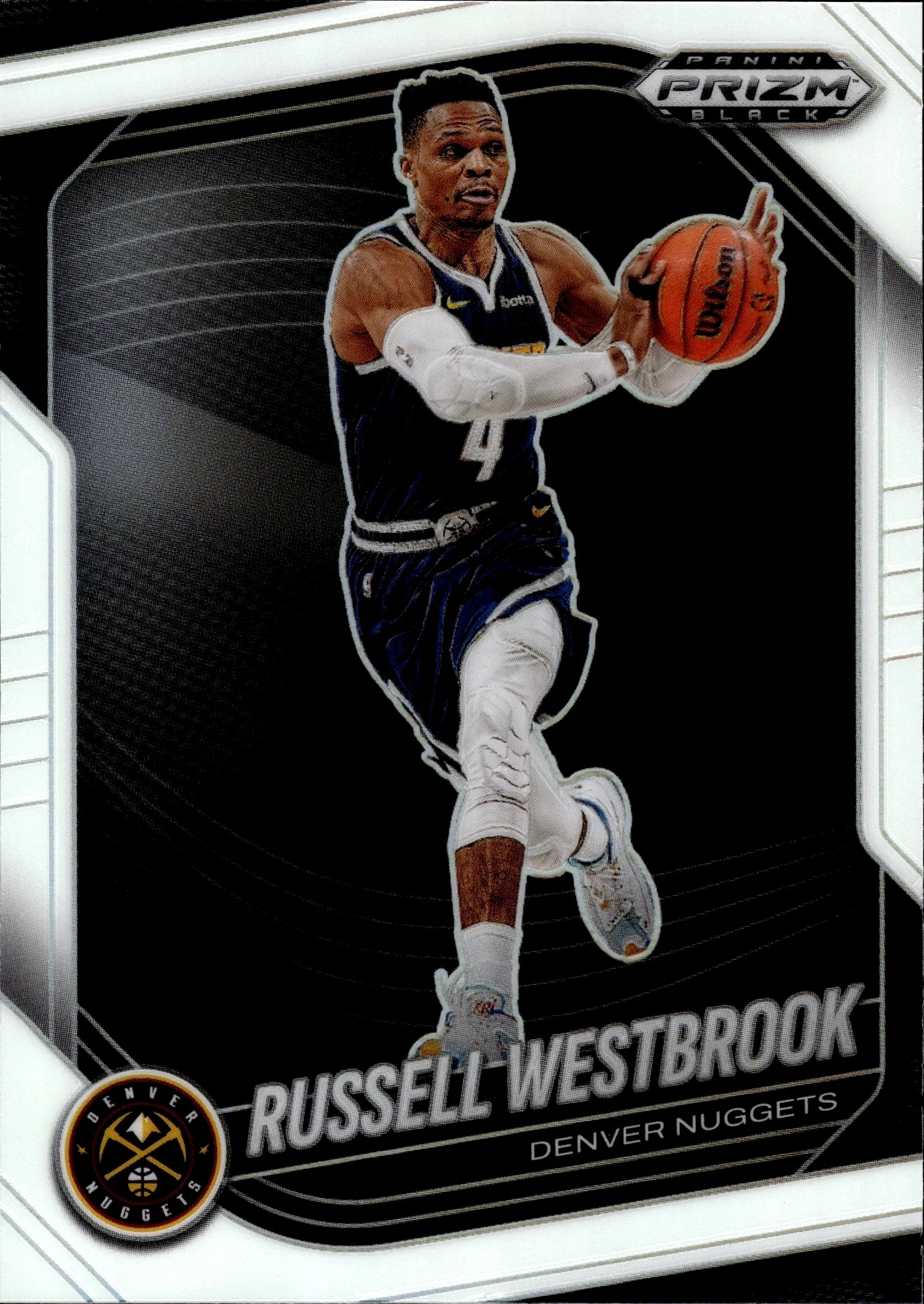 Russell Westbrook 2024-25 Panini Prizm Black #54 White basketball card - Front