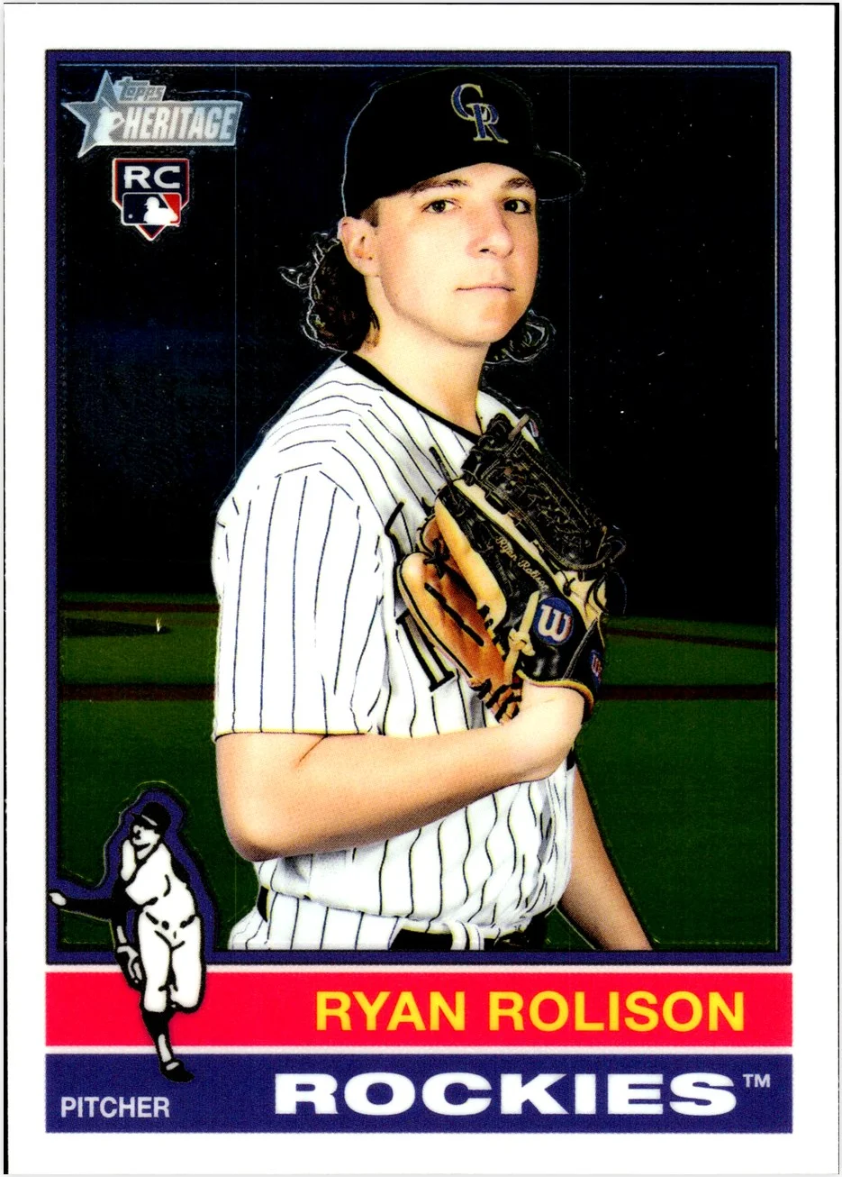 Ryan Rolison Rookie Card 2025 Topps Heritage #681 Chrome baseball rookie card - Front