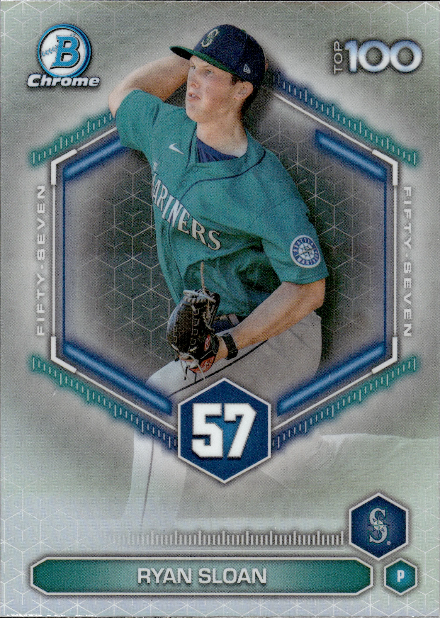 Ryan Sloan #BTP-57 2026 Topps Bowman Chrome Baseball Top 100 baseball card - Front