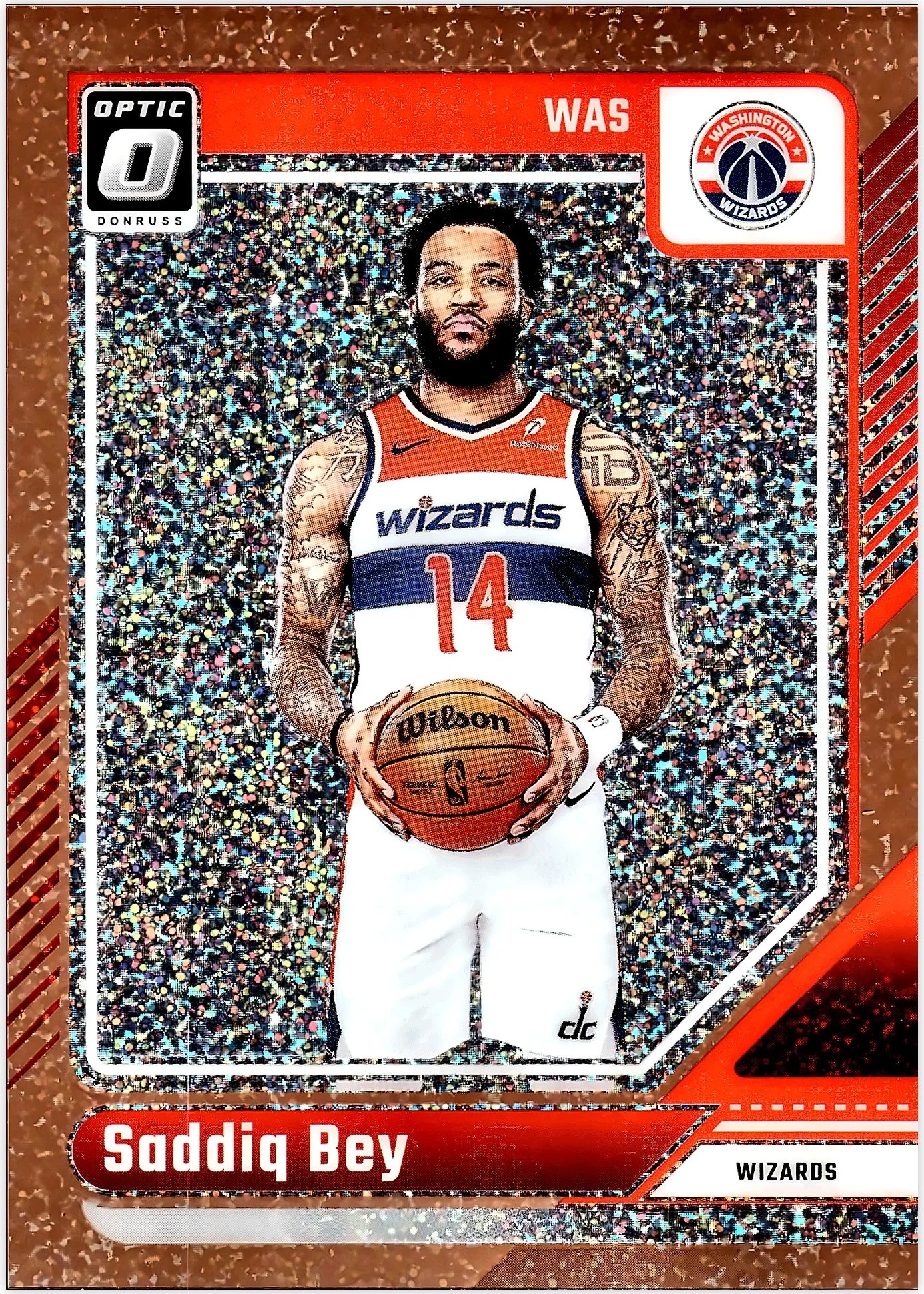 Saddiq Bey 2024-25 Donruss Optic #57 Copper Glitter basketball card - Front