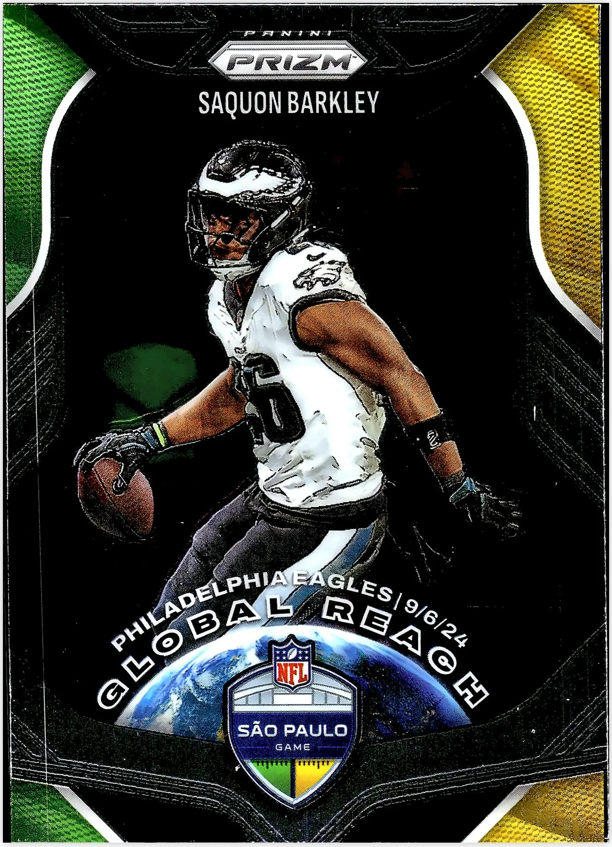 Saquon Barkley 2025 Panini Prizm #1 Global Reach football card - Front
