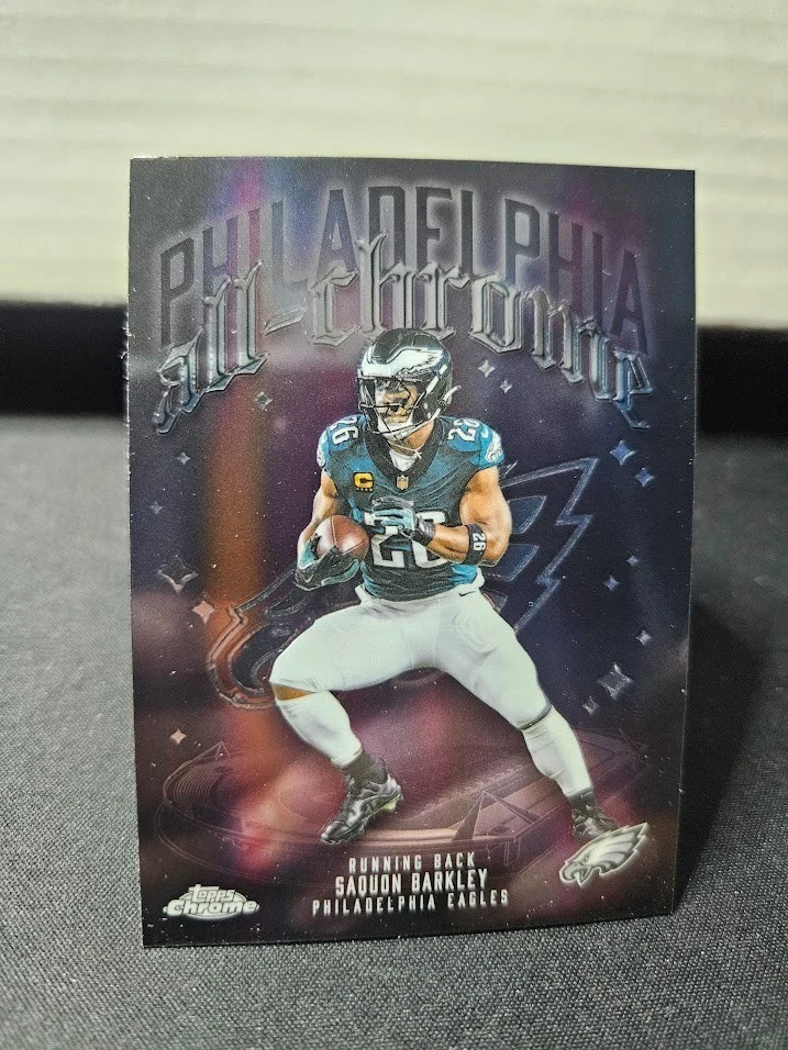 Saquon Barkley 2025 Topps Chrome Football card