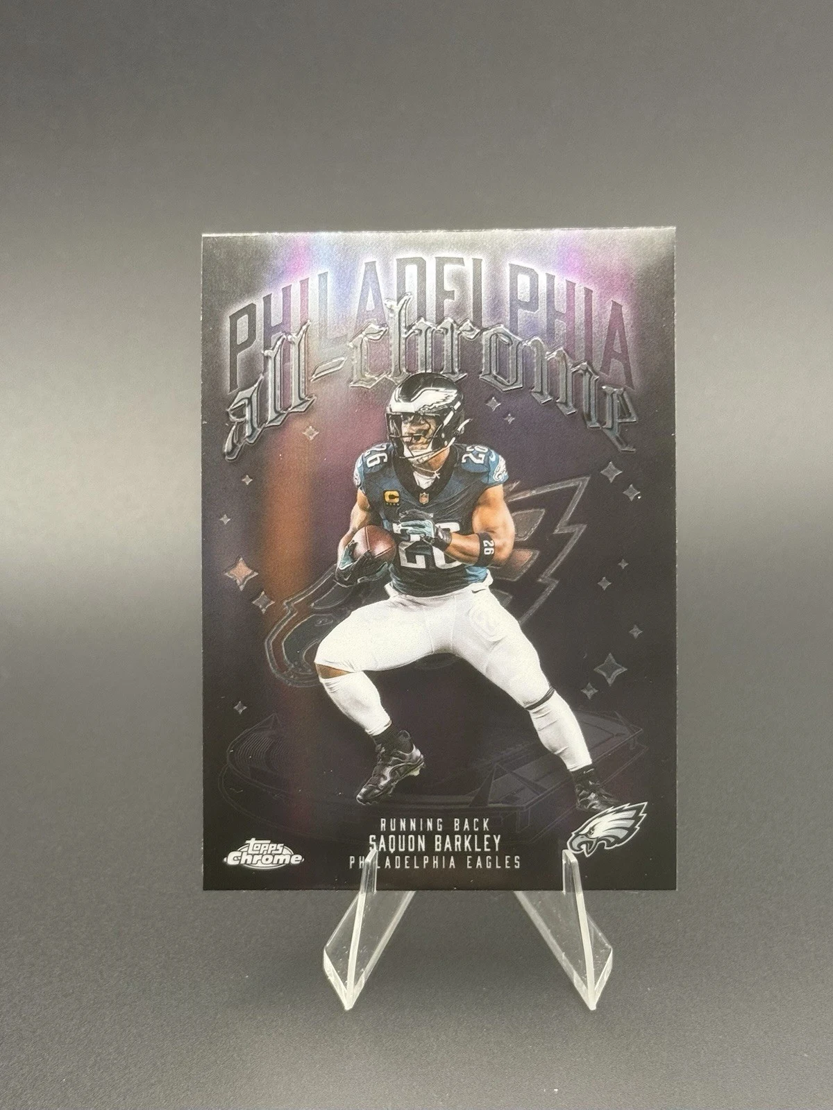 Saquon Barkley 2025 Topps Chrome Football card