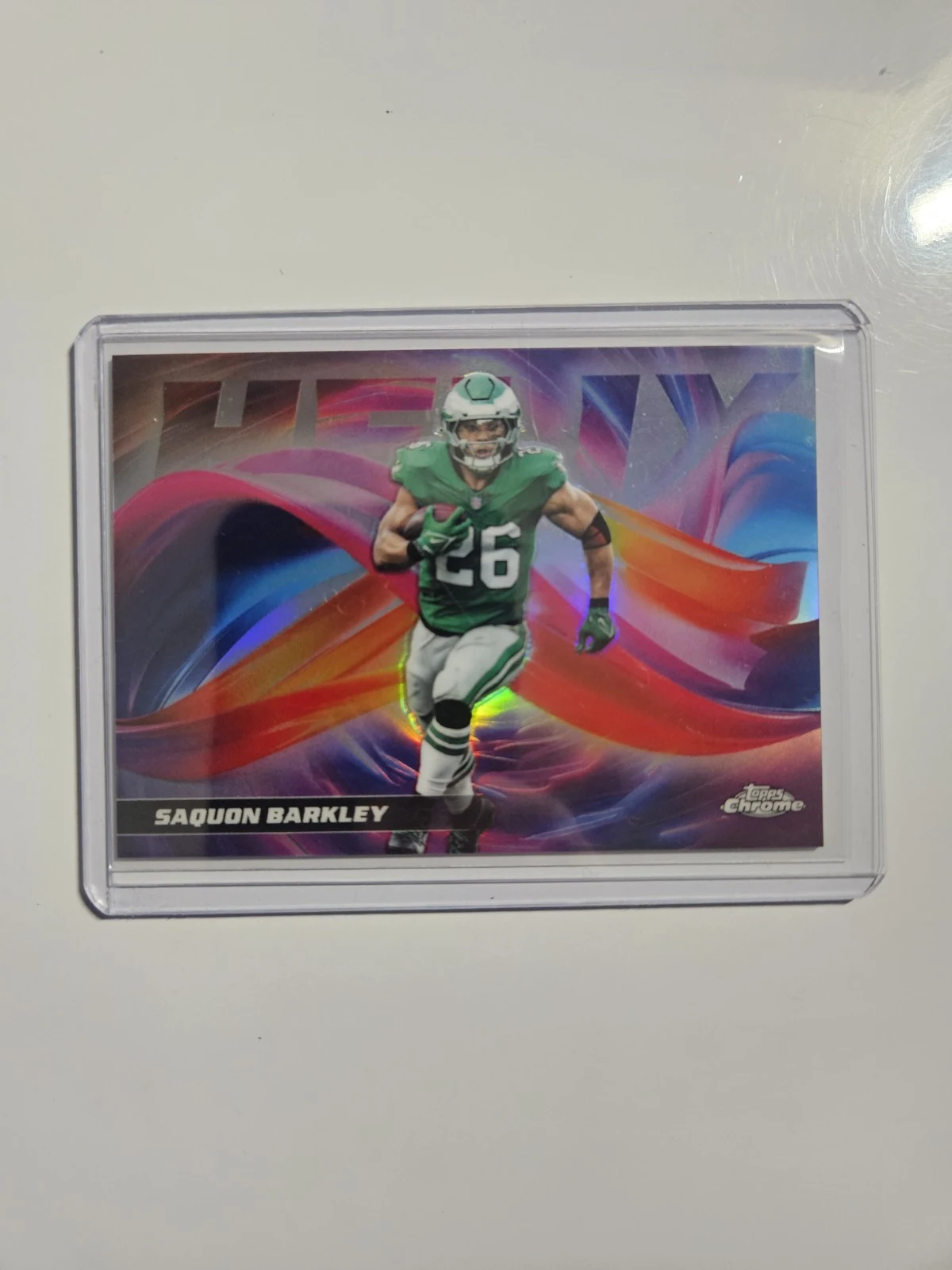 Saquon Barkley 2025 Topps Chrome Football card