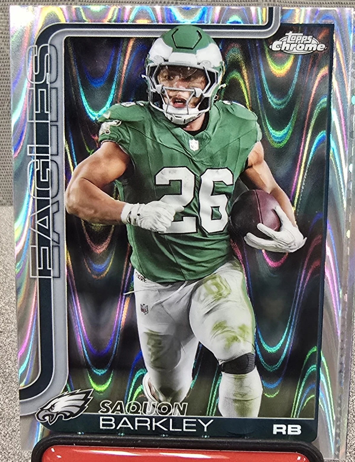 Saquon Barkley 2025 Topps Chrome Football card