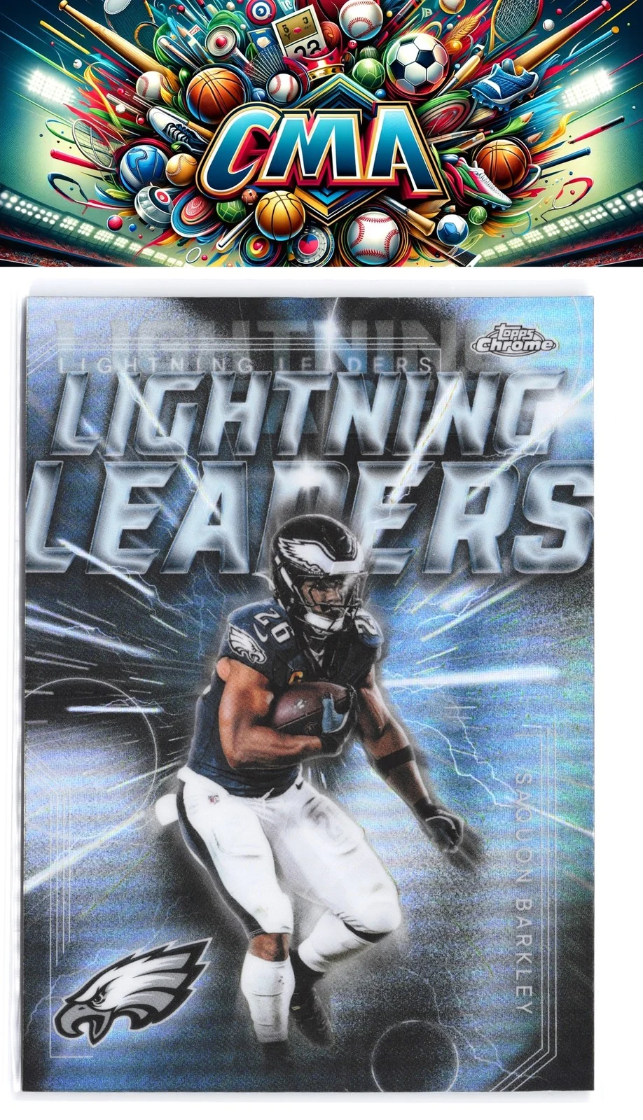 Saquon Barkley 2025 Topps Chrome Football card