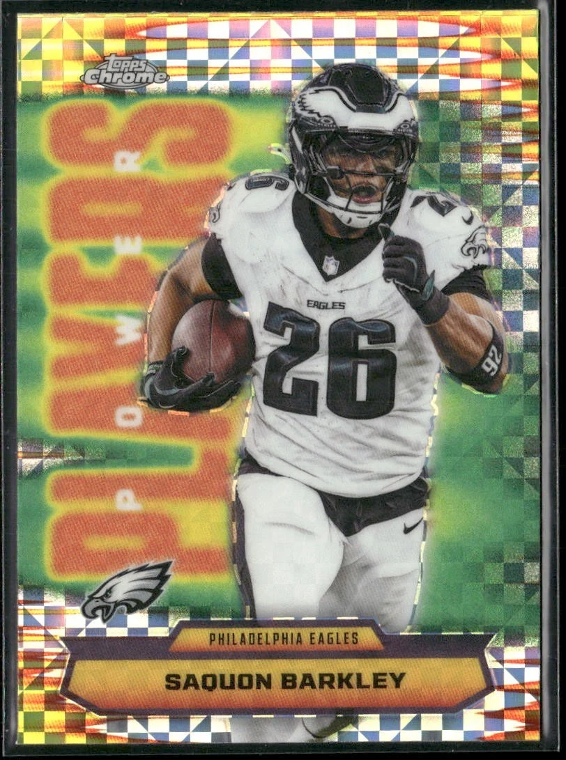 Saquon Barkley 2025 Topps Chrome Football card