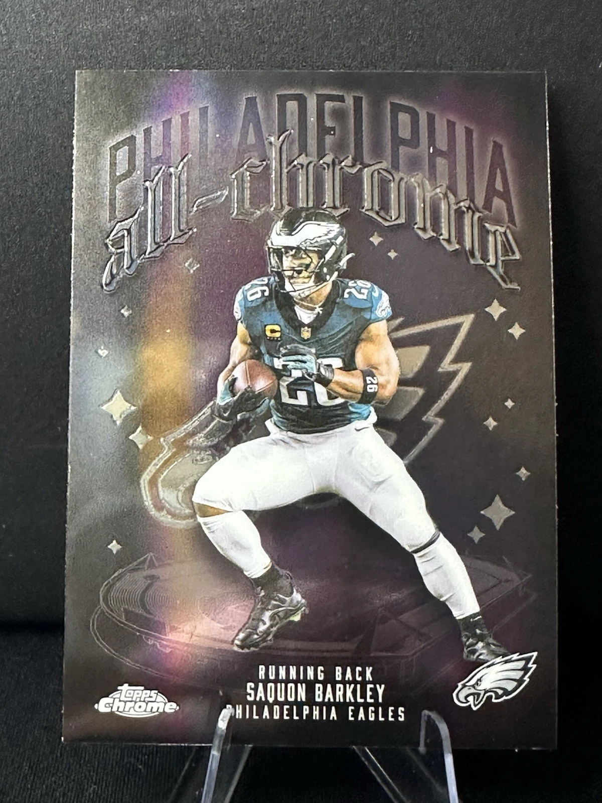 Saquon Barkley 2025 Topps Chrome Football card