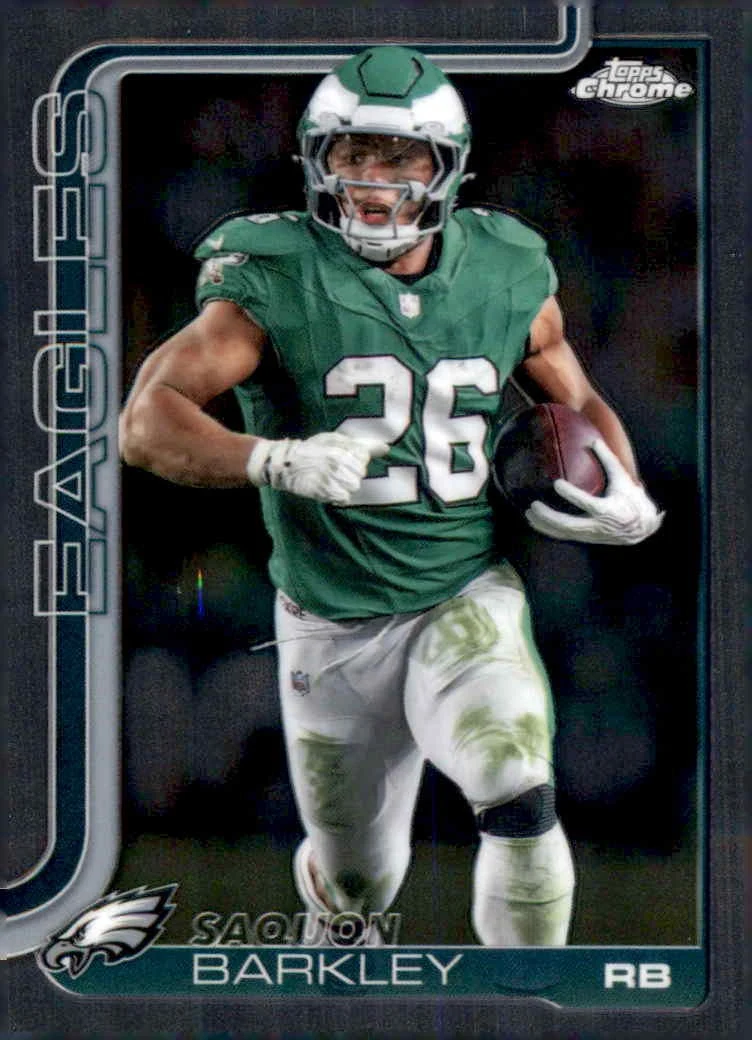 Saquon Barkley 2025 Topps Chrome Football card
