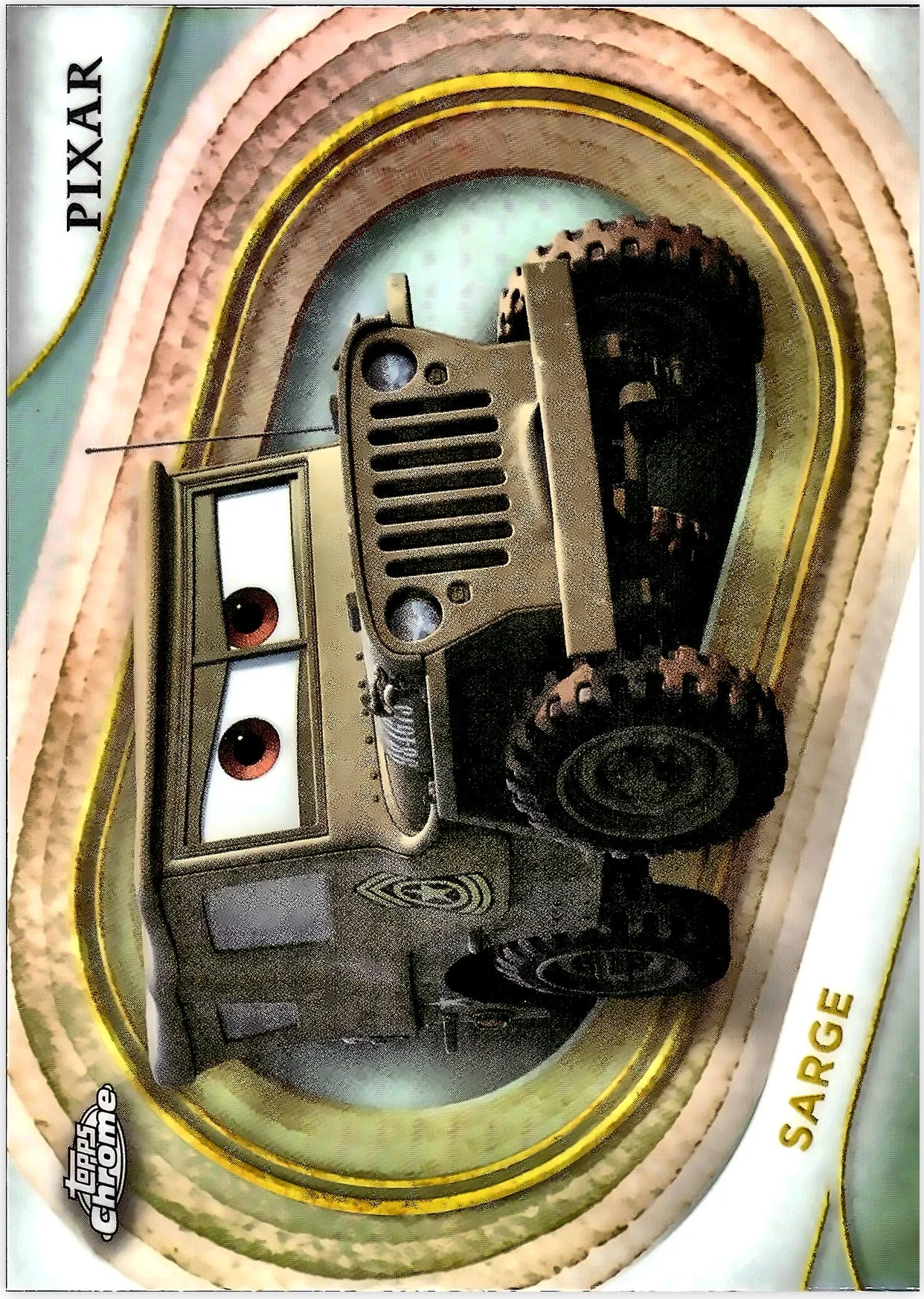 Sarge 2025 Topps Chrome Disney #55 Refractor trading card - Front