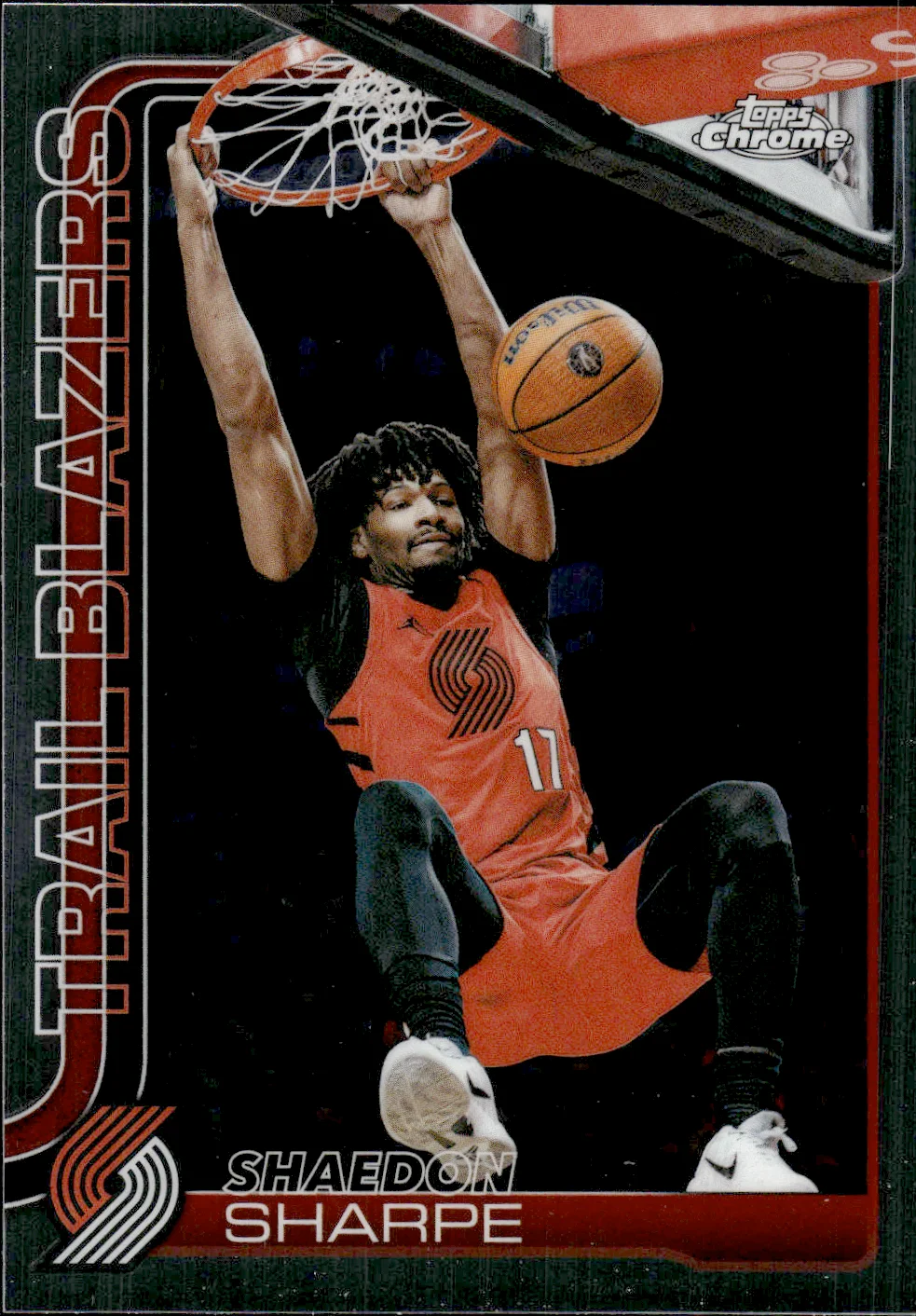 Shaedon Sharpe #106 2025 Topps Chrome Update Basketball basketball card - Front