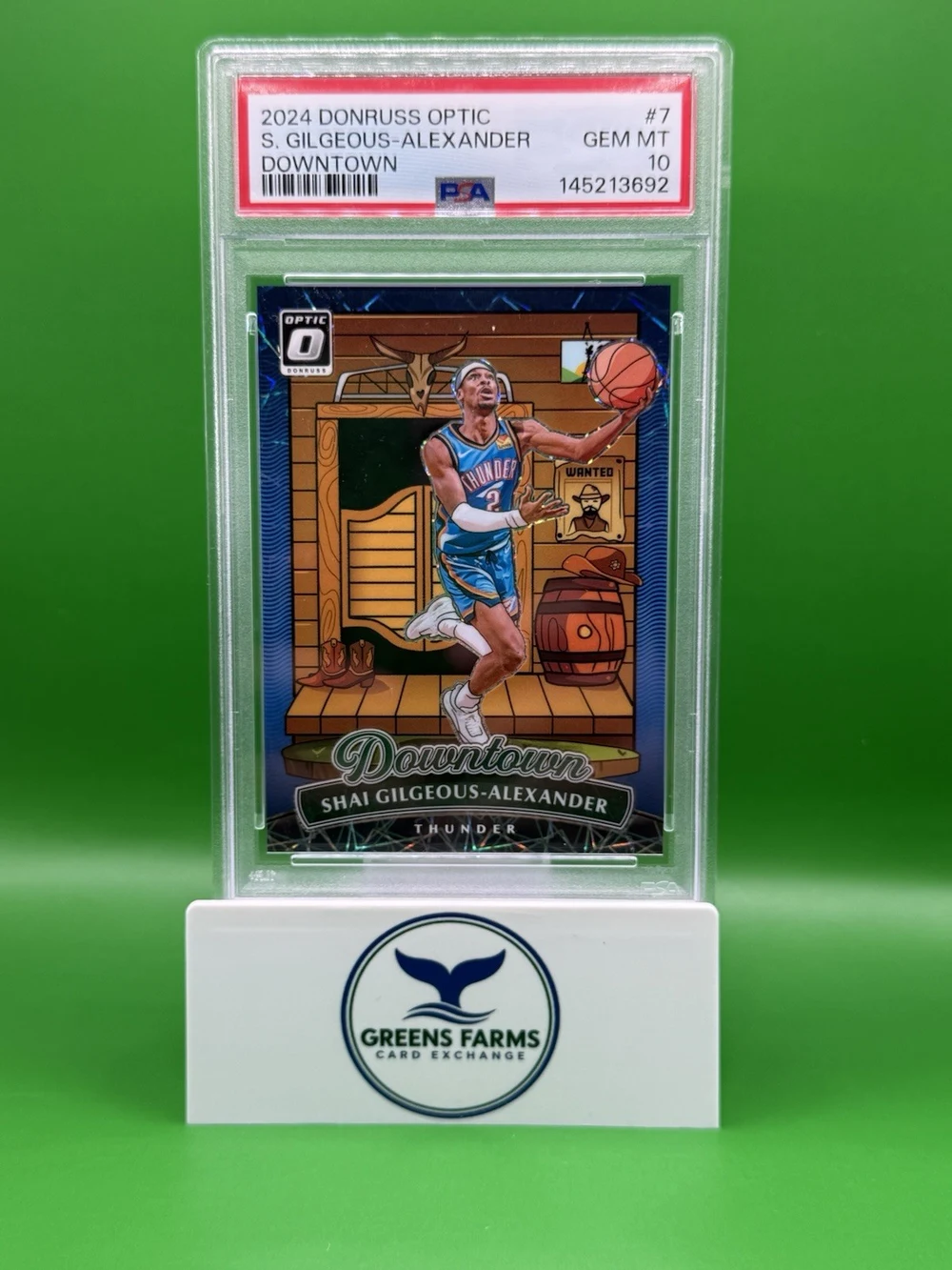 Shai Gilgeous-Alexander #7 2024-25 Donruss Optic Basketball Downtown PSA 10 front