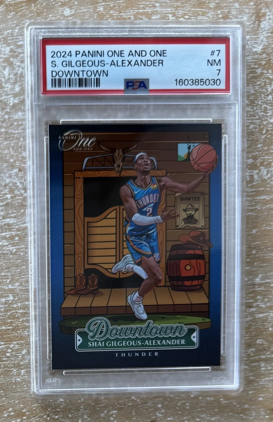 Shai Gilgeous-Alexander #7 2024-25 Panini One and One Basketball Downtown PSA 7 front