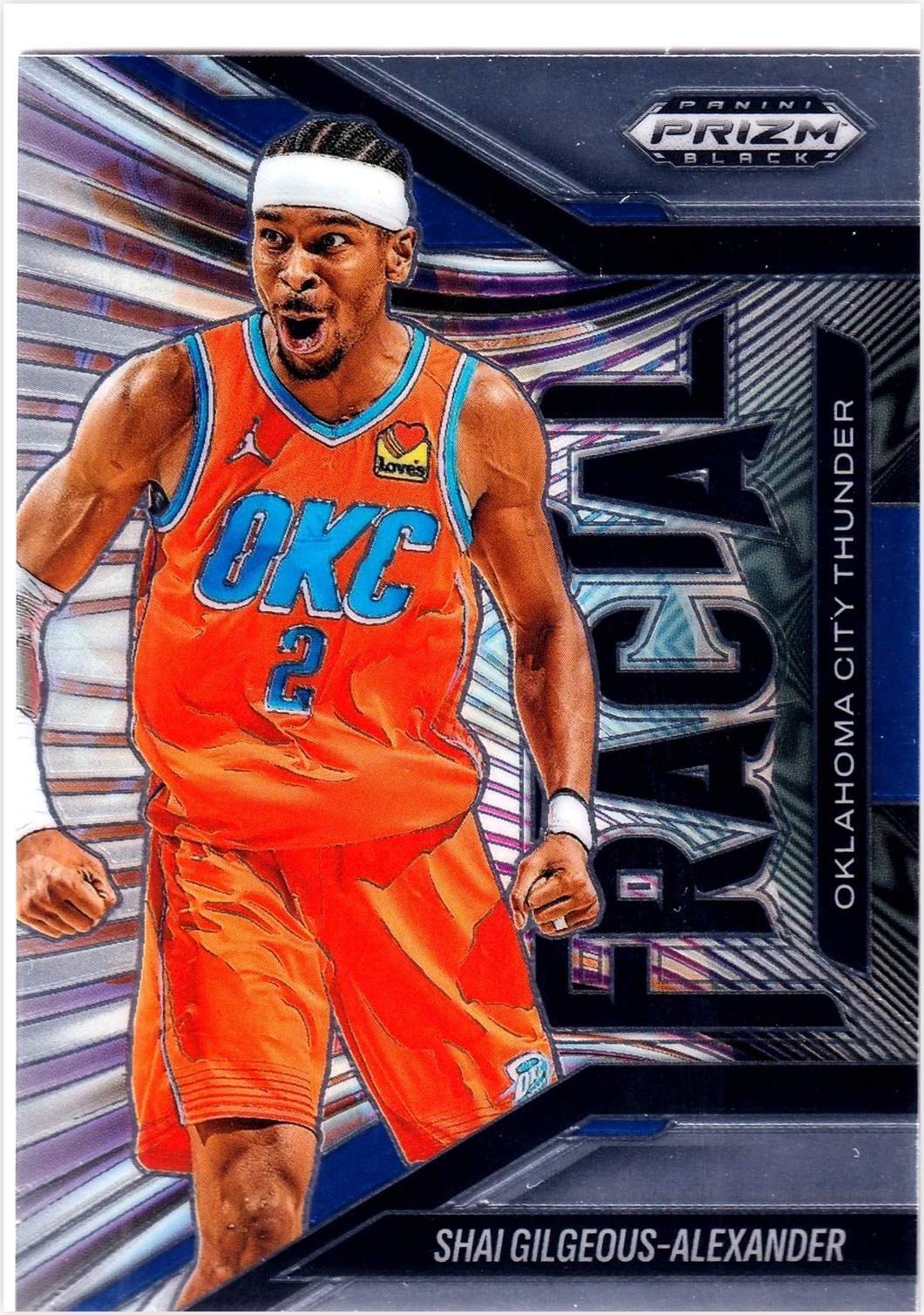 Shai Gilgeous-Alexander 2024-25 Panini Prizm Black #4 Fractal basketball card - Front