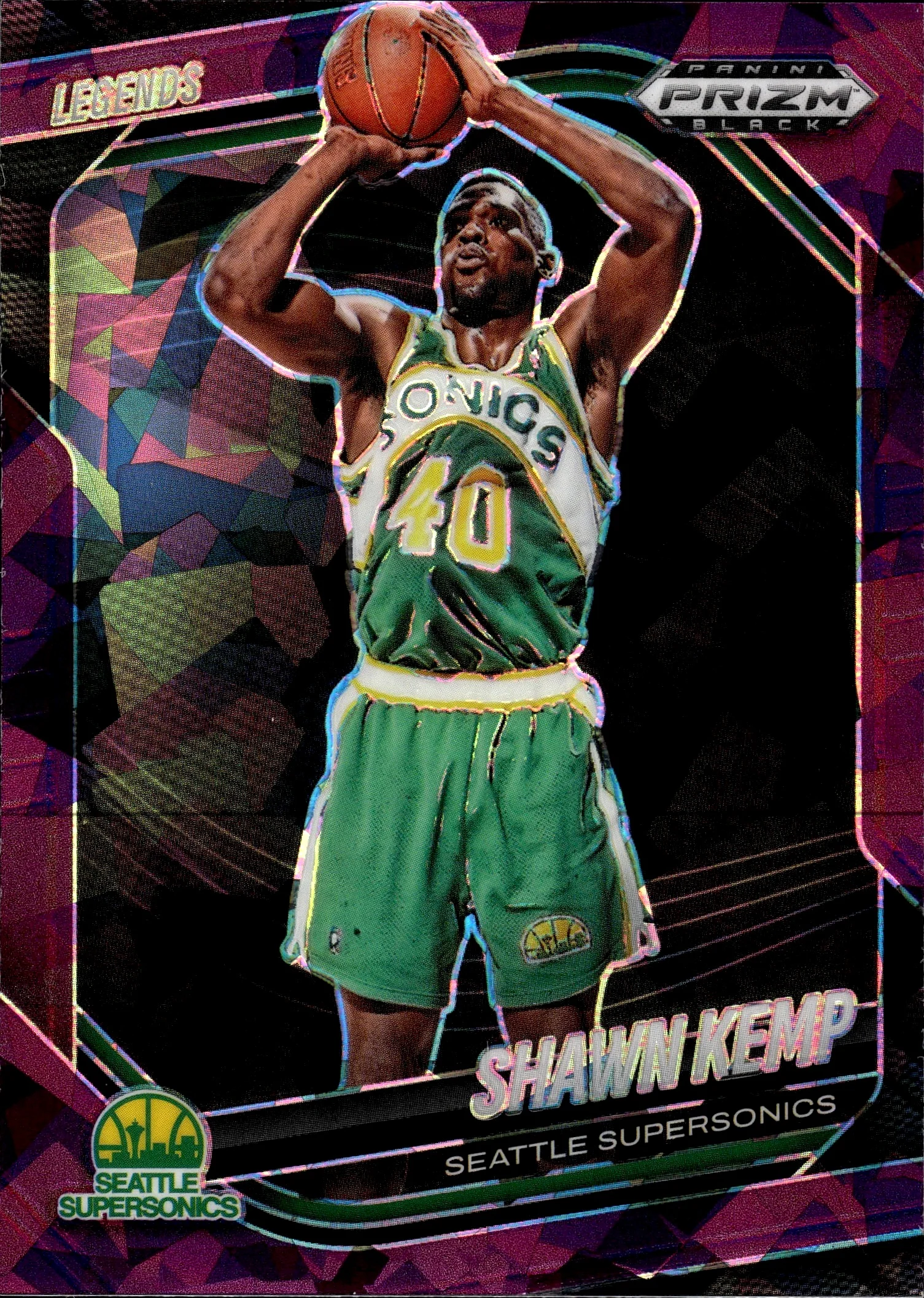 Shawn Kemp 2024-25 Panini Prizm Black #299 Purple Ice basketball card - Front
