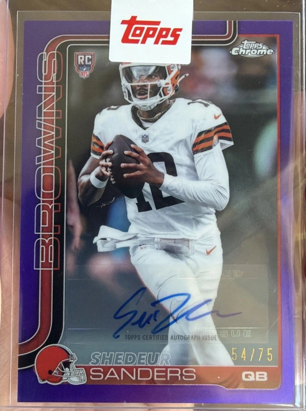 Shedeur Sanders 2025 Topps Chrome Football card