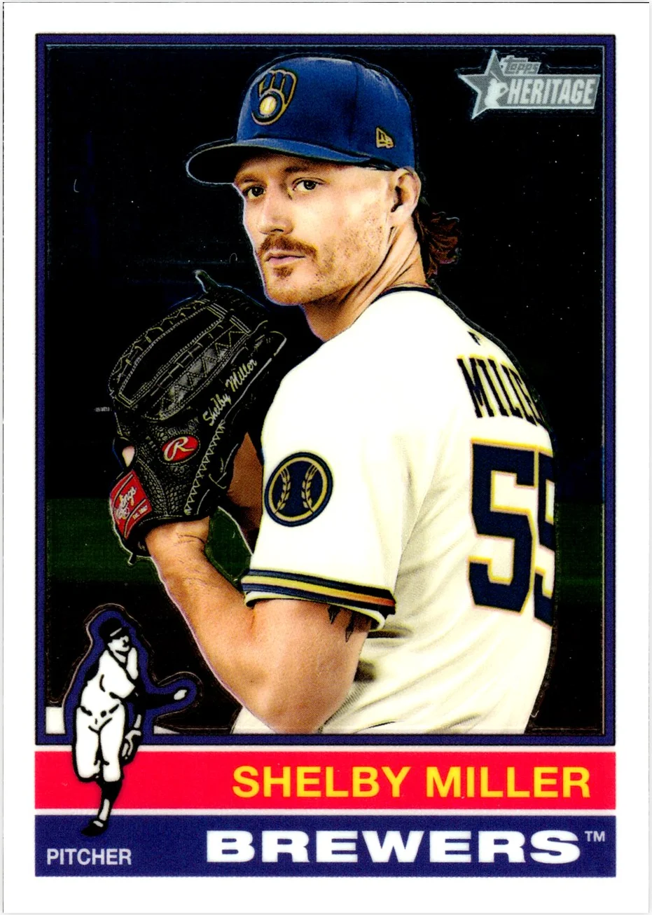 Shelby Miller 2025 Topps Heritage #595 Chrome baseball card - Front