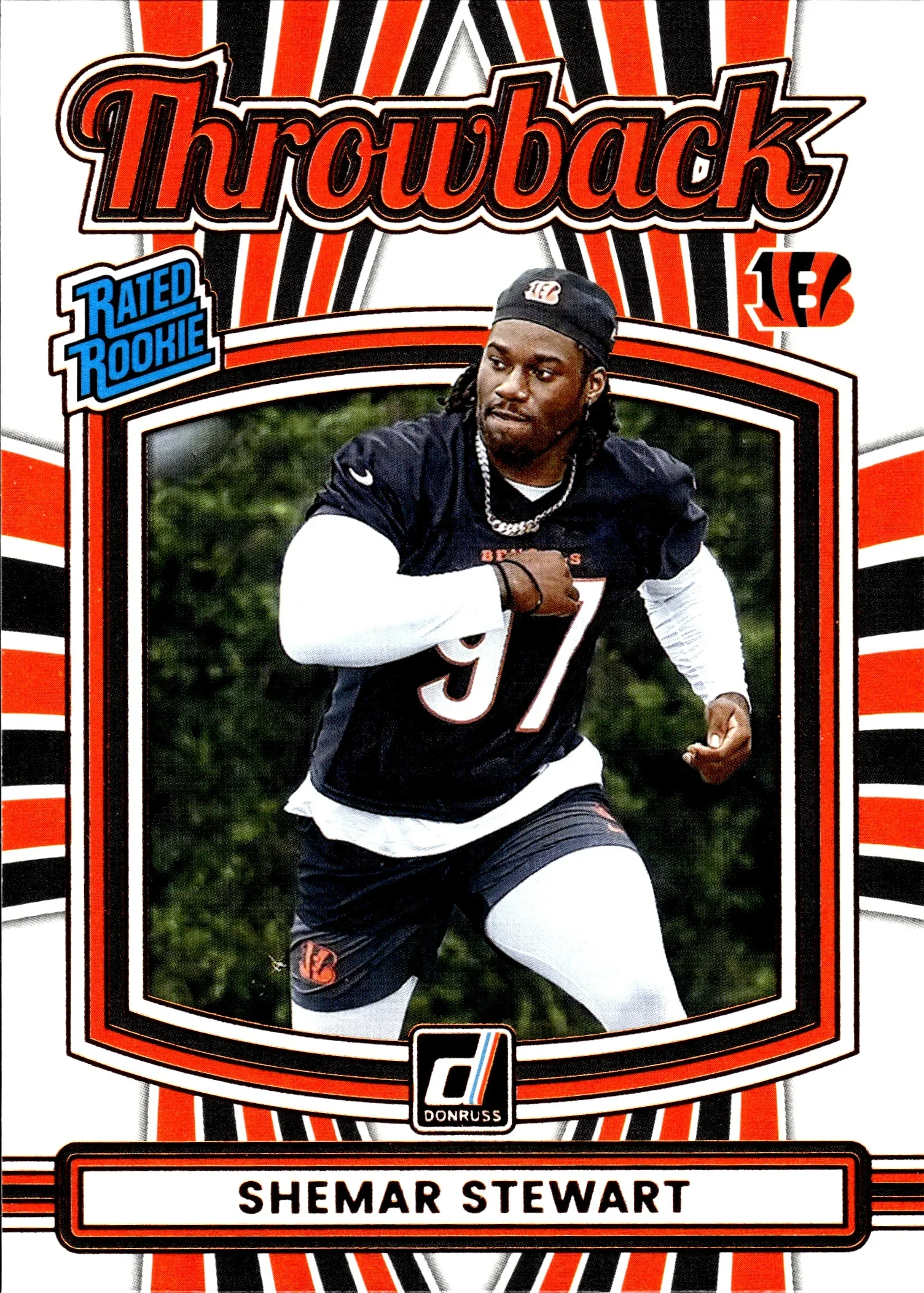 Shemar Stewart 2025 Donruss #35 Rated Rookies Throwback football card - Front