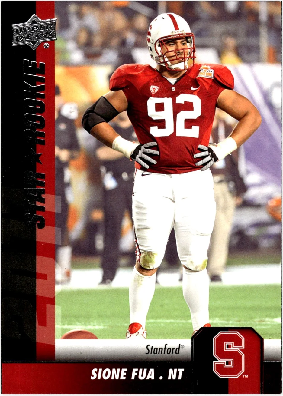 Sione Fua Rookie Card 2011 Upper Deck #189 football rookie card - Front