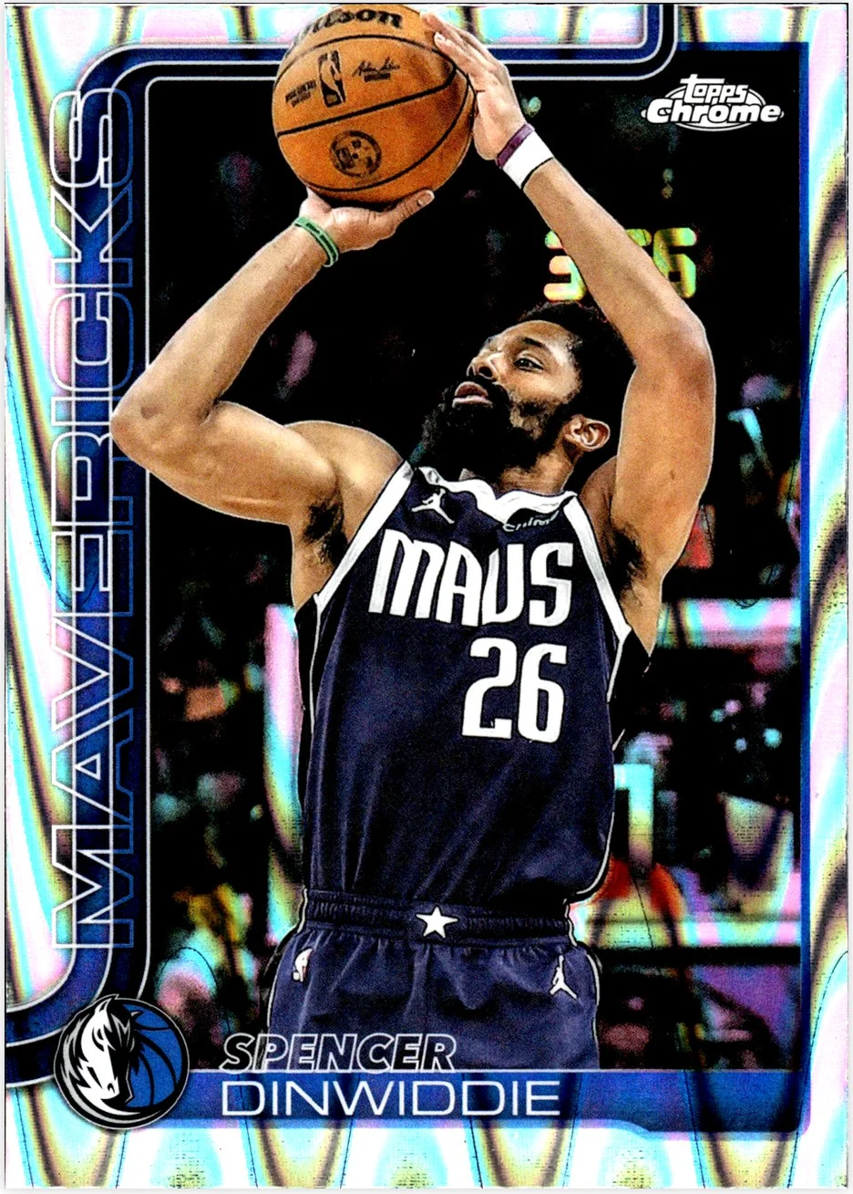 Spencer Dinwiddie 2025-26 Topps Chrome #13 RayWave Refractor basketball card - Front