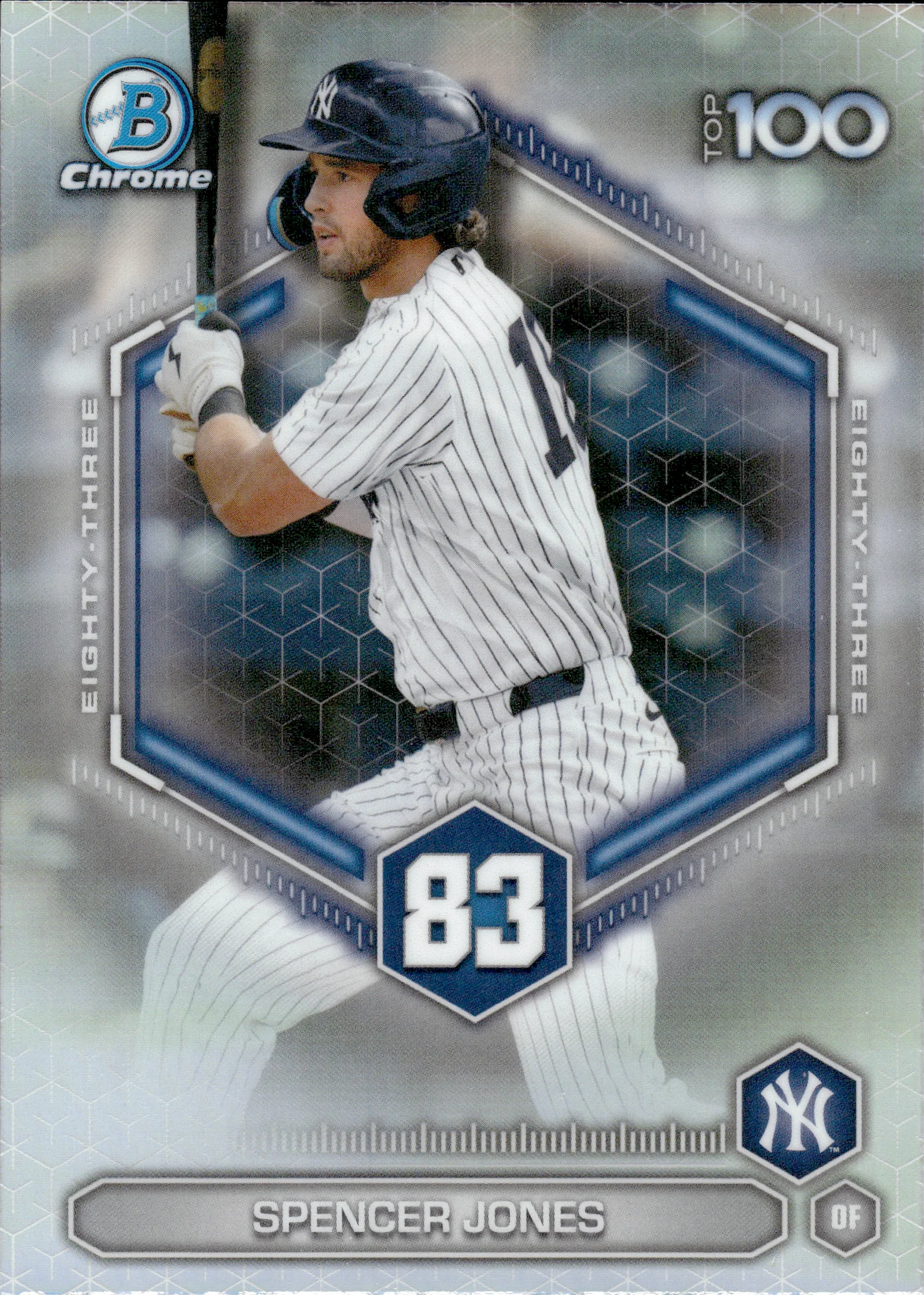 Spencer Jones #BTP-83 2026 Topps Bowman Chrome Baseball Top 100 baseball card - Front