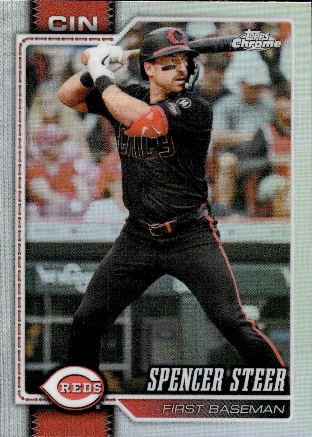 Spencer Steer #40 Refractor 2026 Topps Chrome Baseball baseball card - Front