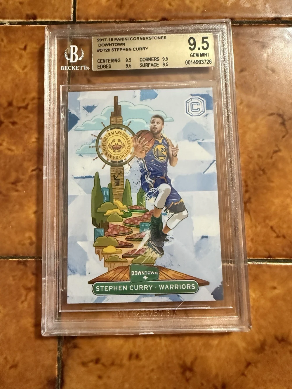 Stephen Curry #DT 20 2017-18 Panini Cornerstones Basketball Downtown BGS 9.5 front