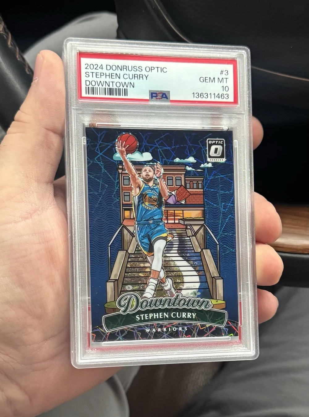 Stephen Curry #3 2024-25 Donruss Optic Basketball Downtown PSA 10 front