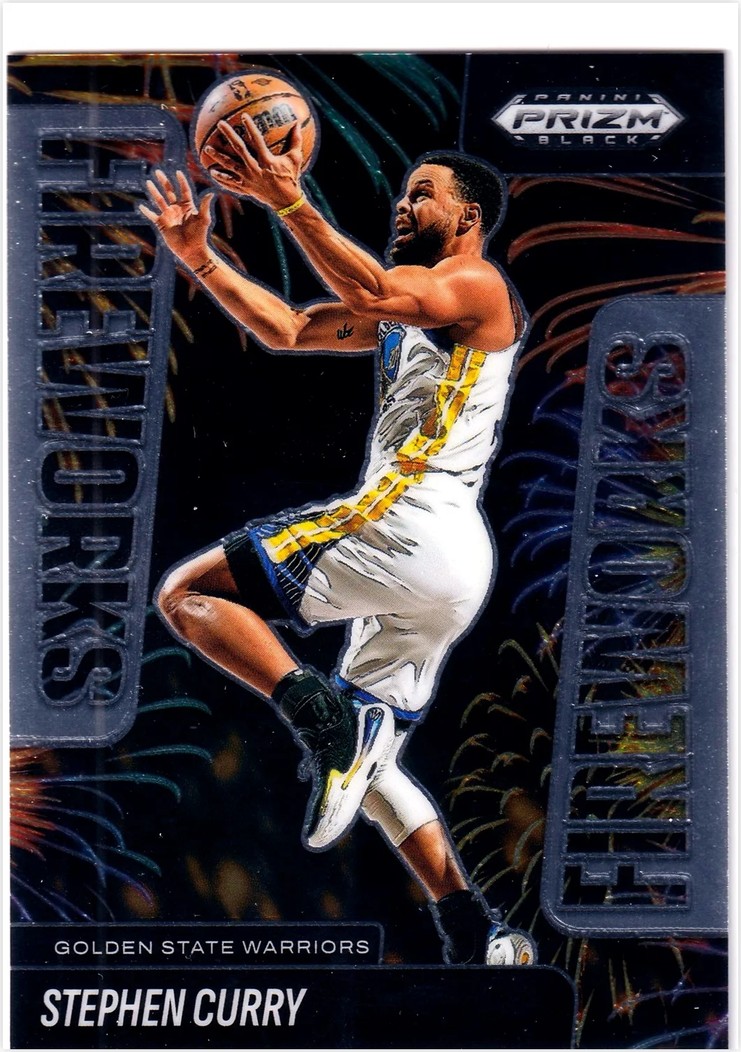 Stephen Curry 2024-25 Panini Prizm Black #2 Fireworks basketball card - Front