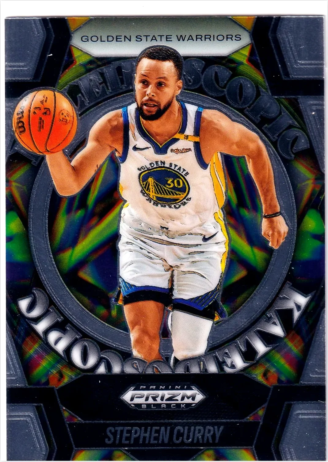 Stephen Curry 2024-25 Panini Prizm Black #4 Kaleidoscopic basketball card - Front