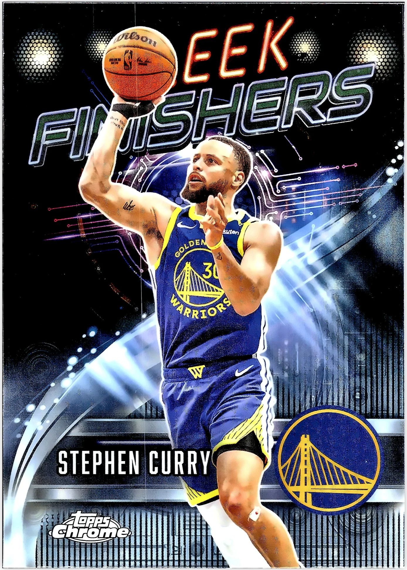 Stephen Curry 2025-26 Topps Chrome #SF-1 Sleek Finishers basketball card - Front