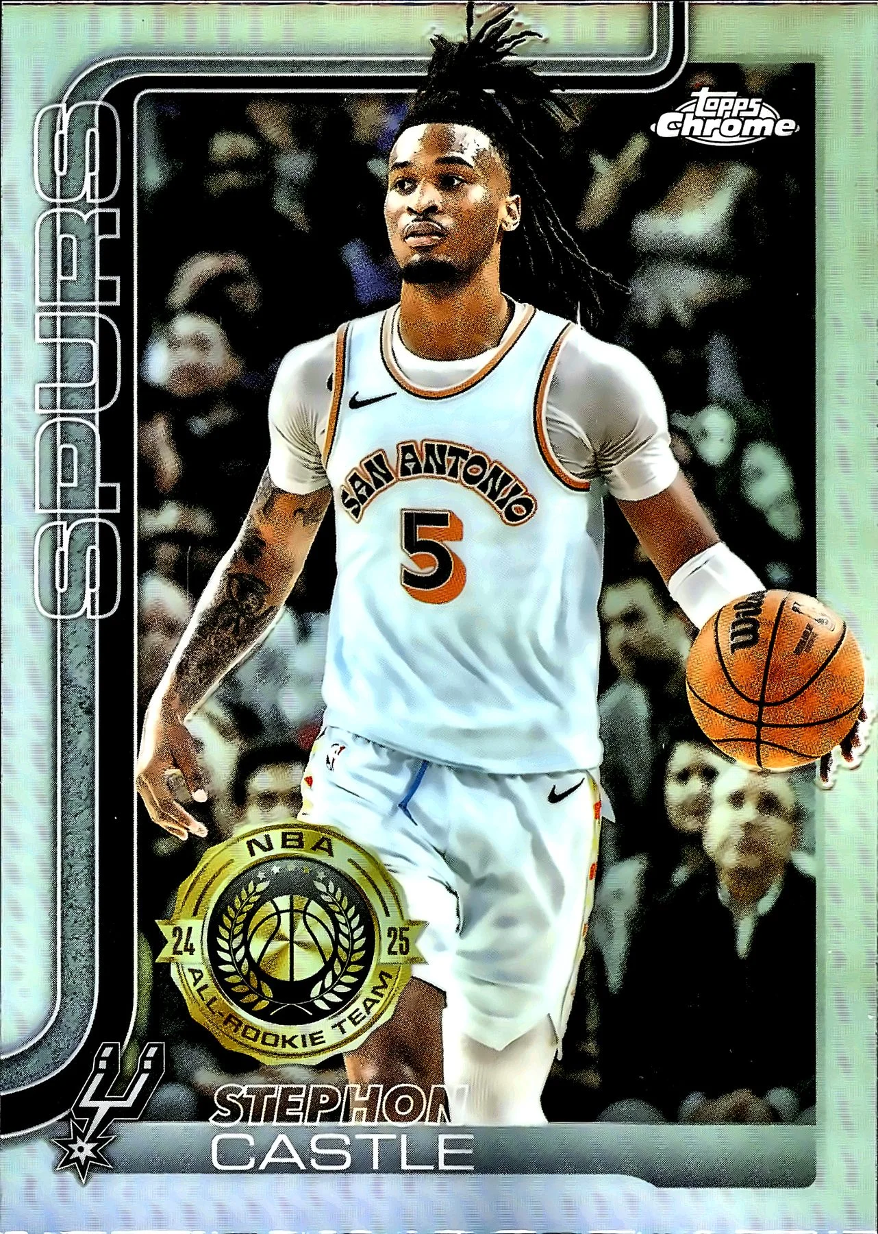 Stephon Castle 2025-26 Topps Chrome #228 Refractor basketball card - Front