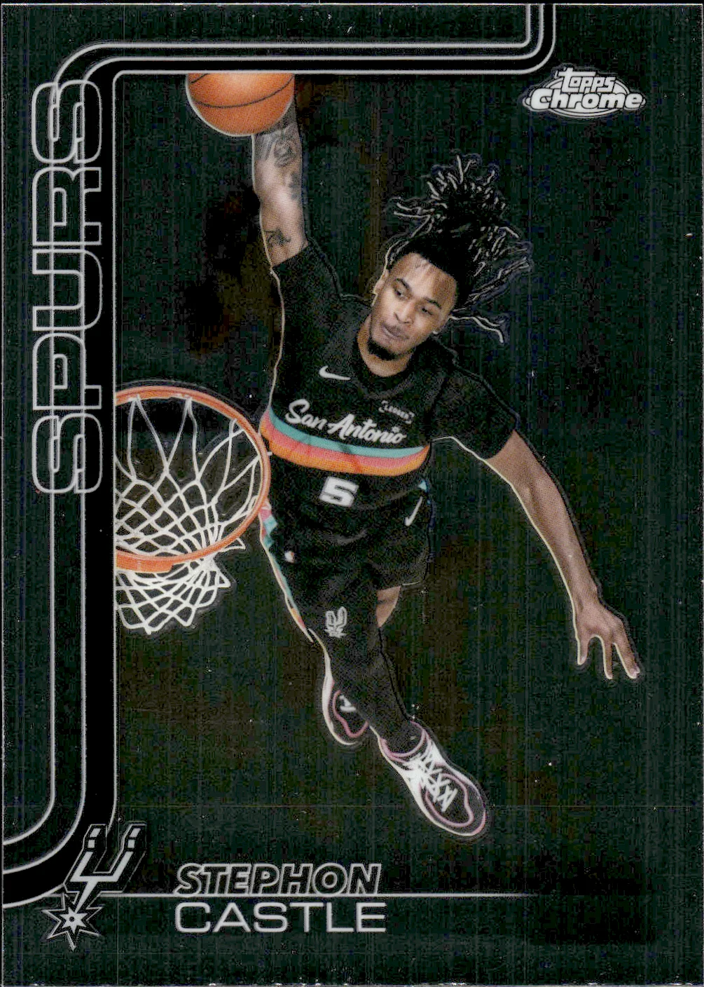 Stephon Castle #82 2025 Topps Chrome Update Basketball basketball card - Front