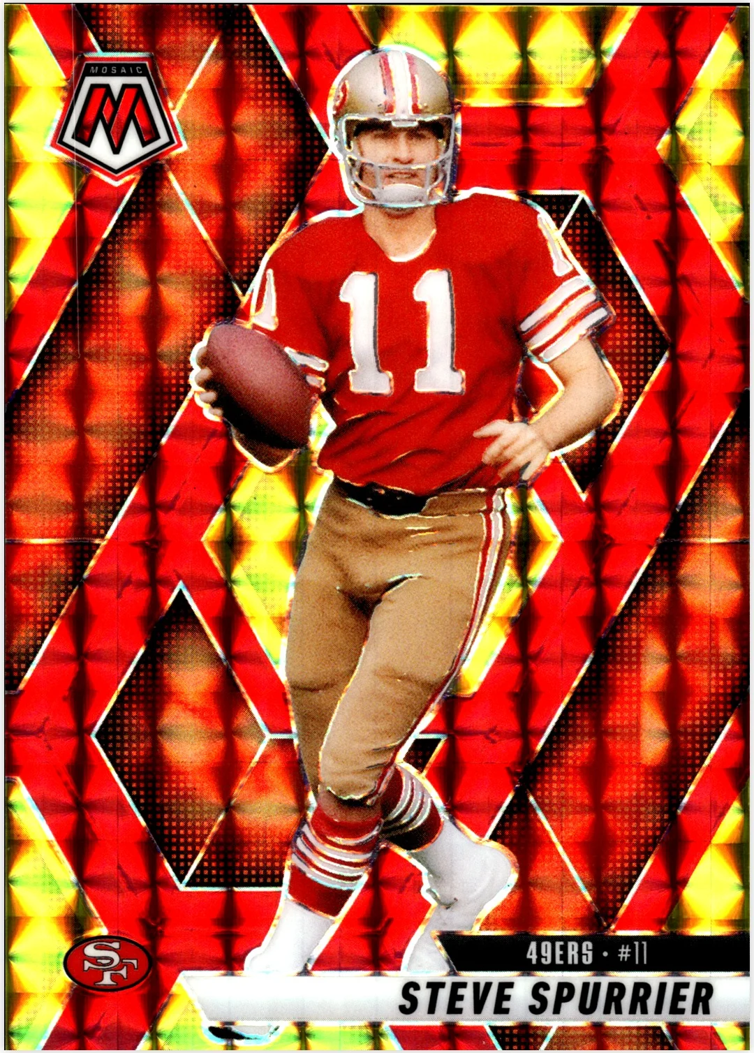 Steve Spurrier 2025 Panini Mosaic #42 Mosaic Red & Yellow football card - Front