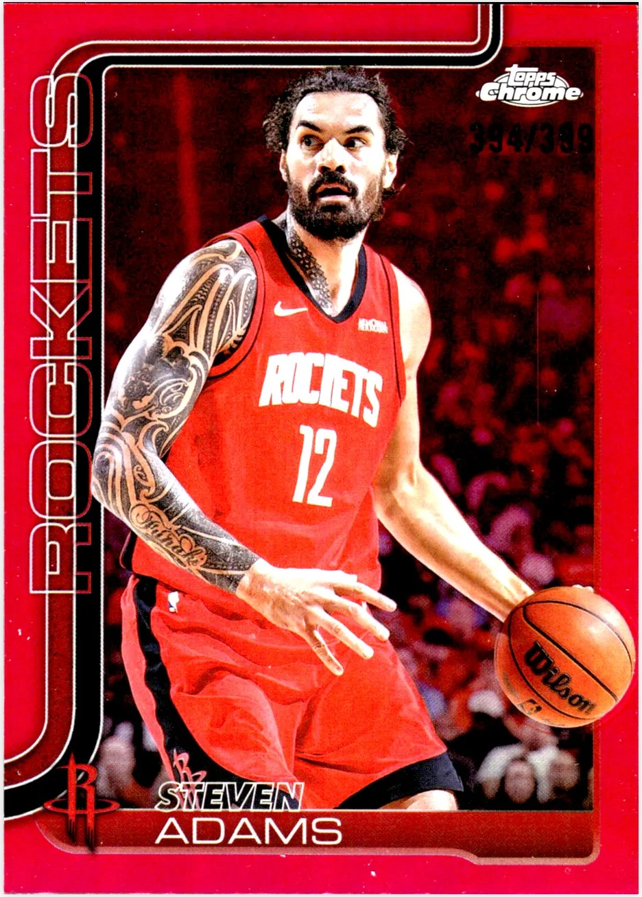 Steven Adams 2025-26 Topps Chrome #12 Magenta Refractor basketball card - Front
