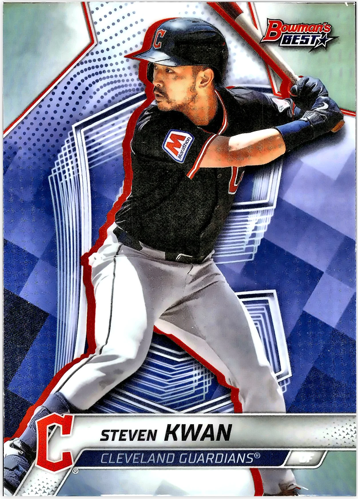 Steven Kwan 2025 Bowman's Best #61 Refractors baseball card - Front