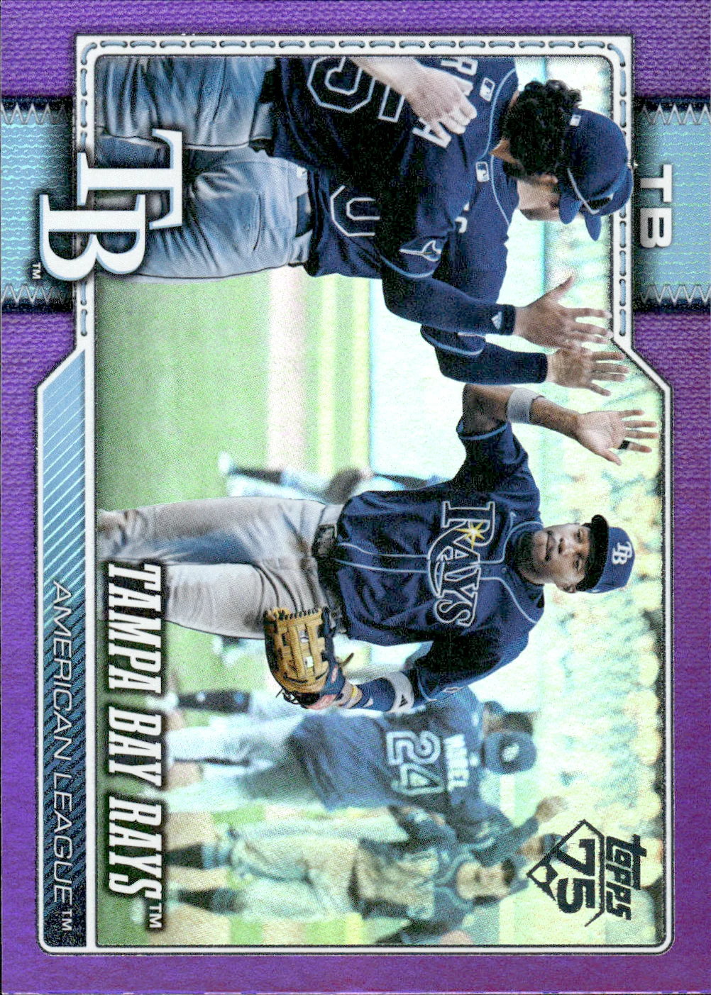Tampa Bay Rays #408 Purple Rainbow Foil /250 2026 Topps Series 2 Baseball baseball card - Front