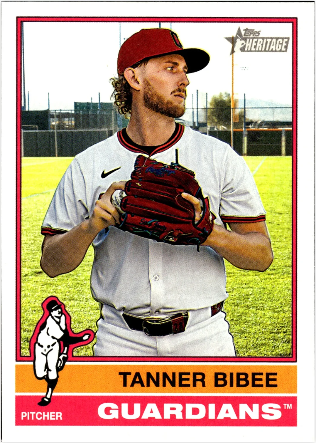 Tanner Bibee 2025 Heritage High Number 519 baseball card - Front