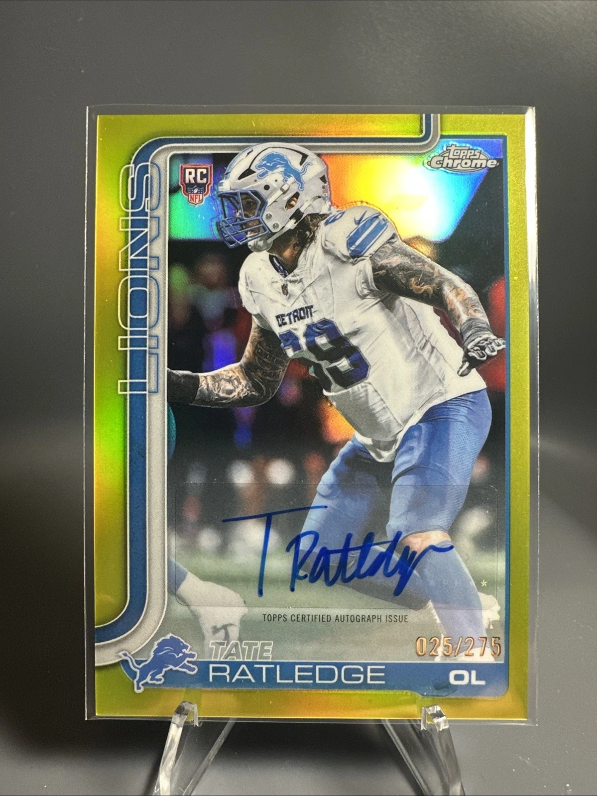 Tate Ratledge 2025 Topps Chrome Football card