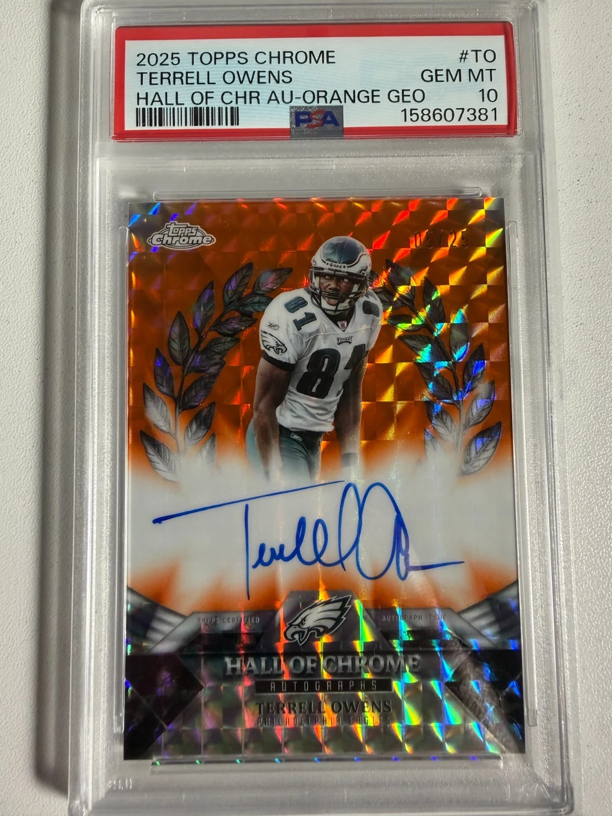Terrell Owens 2025 Topps Chrome Football card