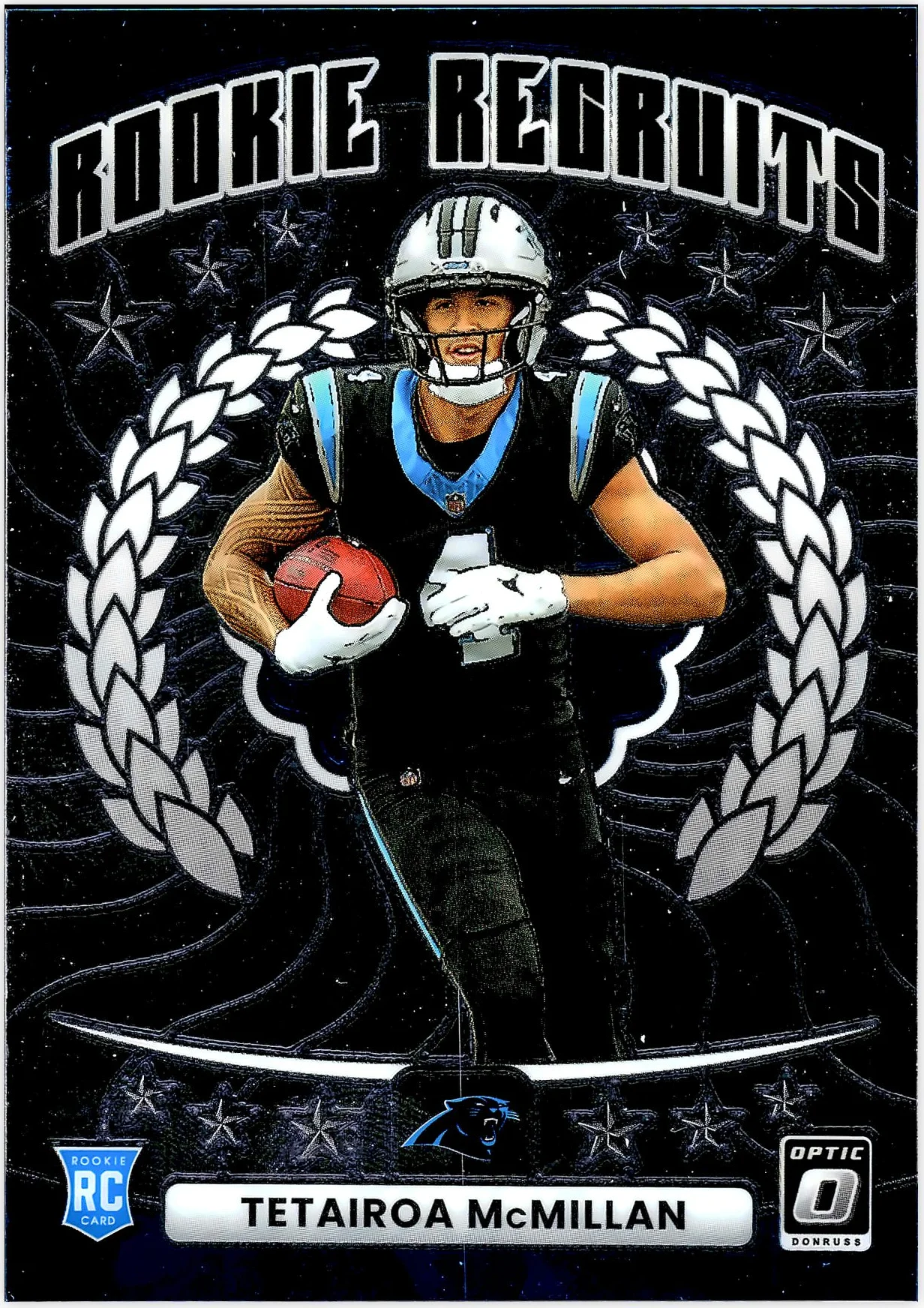 Tetairoa McMillan 2025 Donruss Optic #17 Rookie Recruits football card - Front