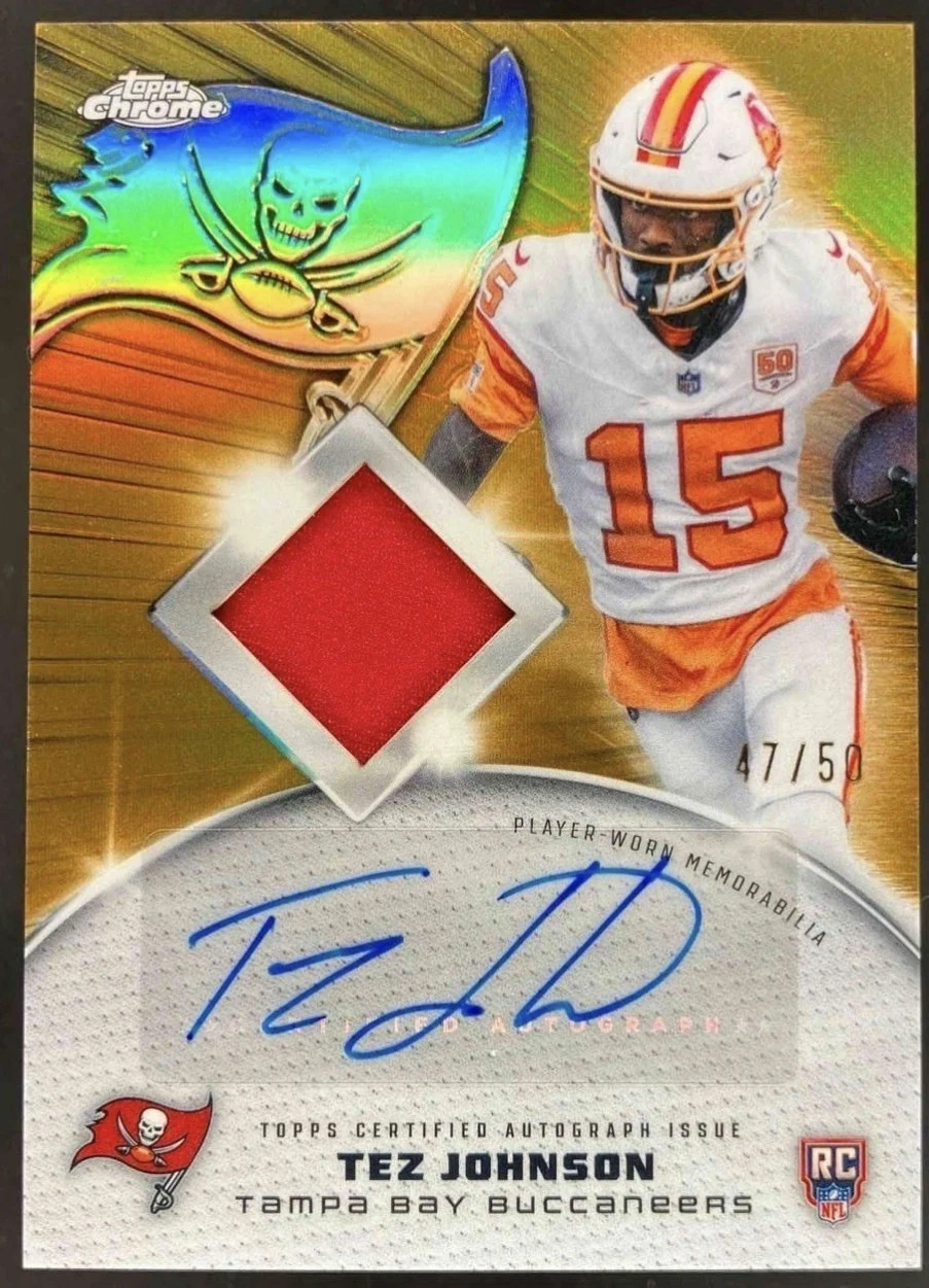 Tez Johnson 2025 Topps Chrome Football card