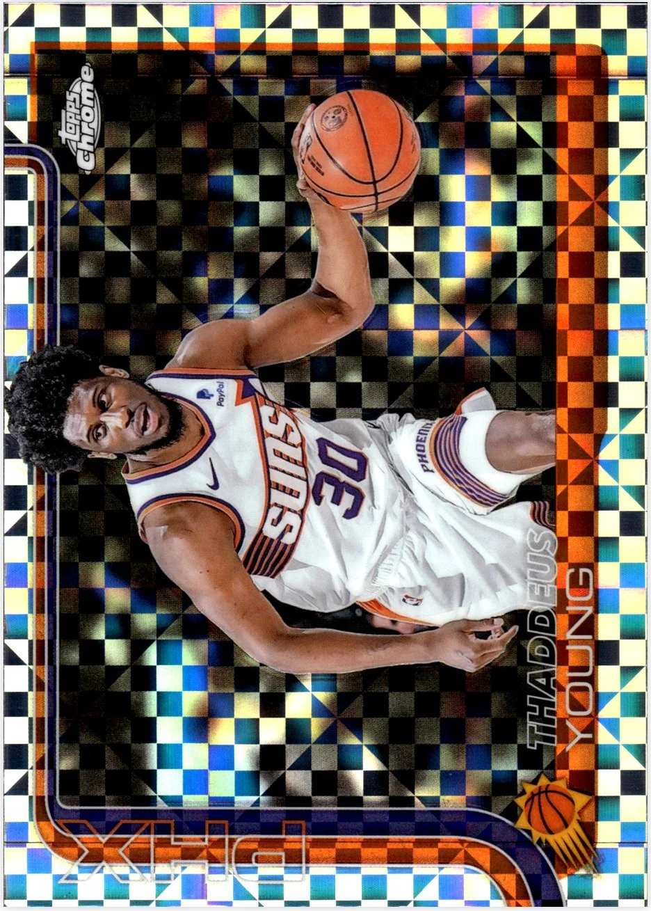 Thaddeus Young 2025-26 Topps Chrome #135 X-Fractor basketball card - Front