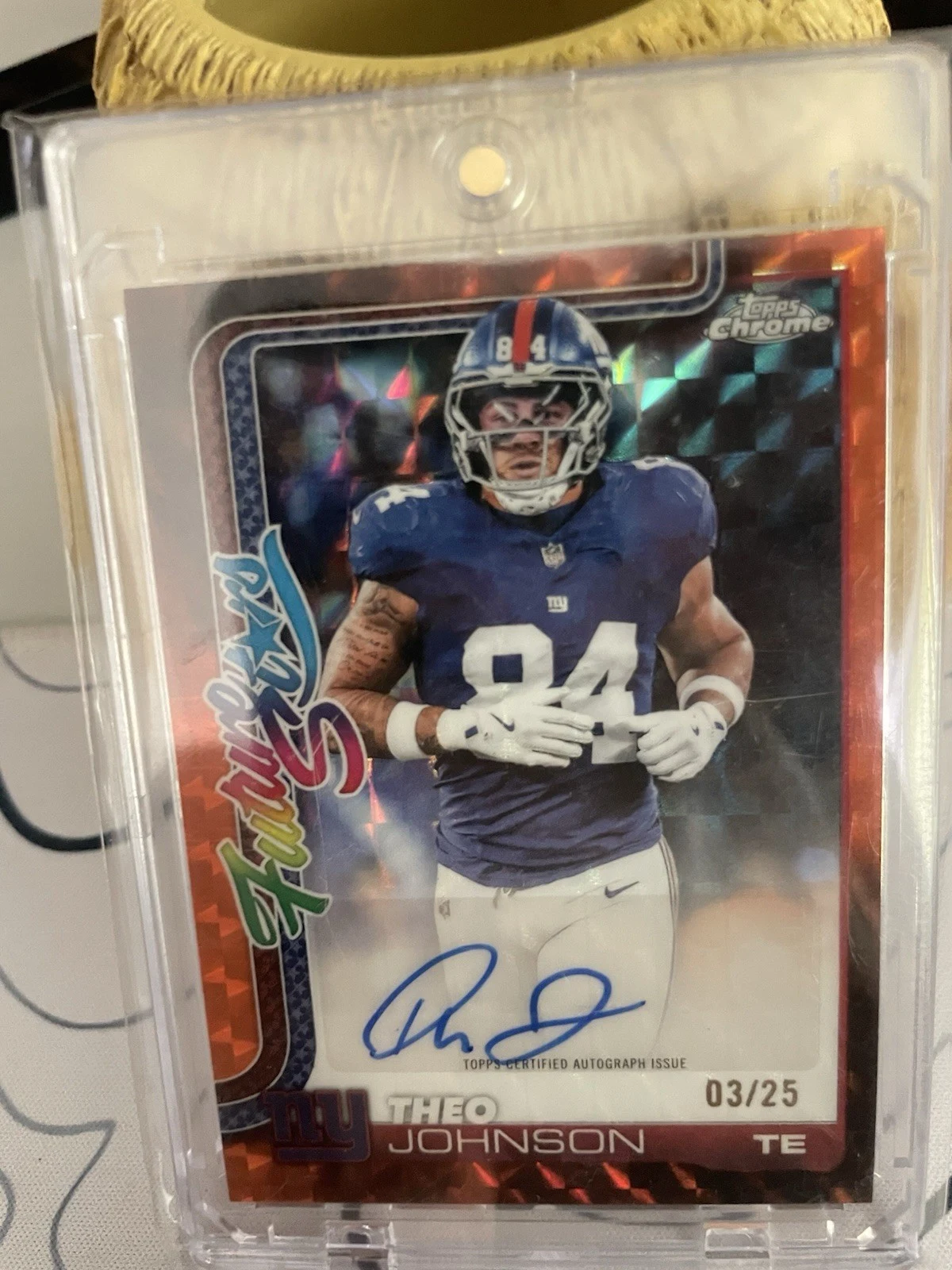 Theo Johnson 2025 Topps Chrome Football card