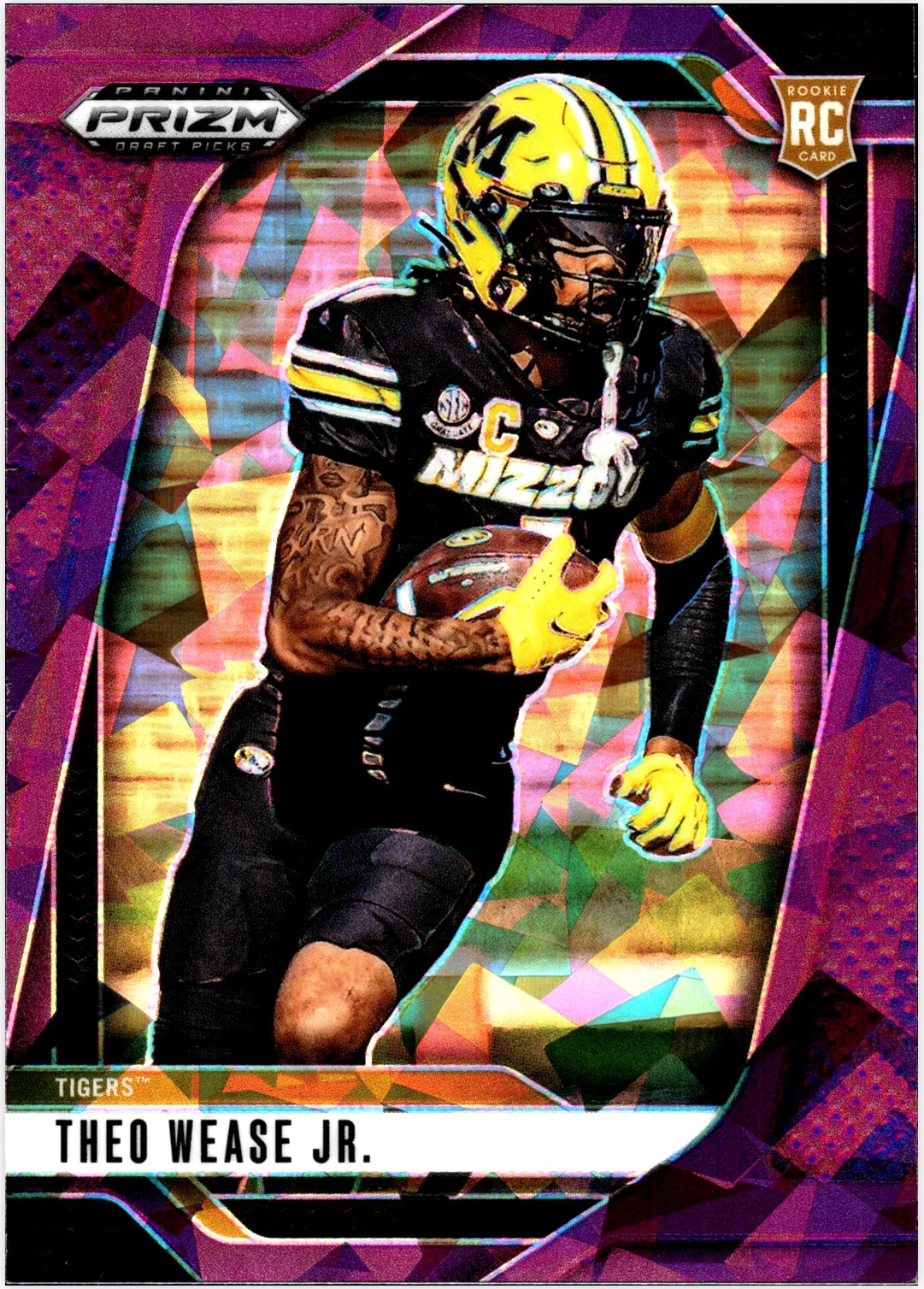 Theo Wease Jr. 2025 Panini Prizm Draft Picks #72 Prizms Purple Ice football card - Front