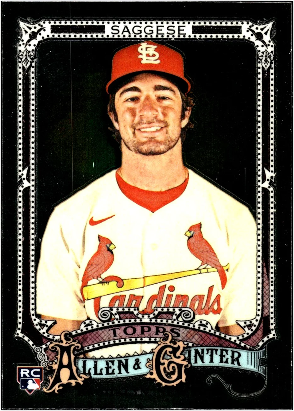 Thomas Saggese 2025 Topps Allen & Ginter #127 Chrome Refractor baseball rookie card - Front