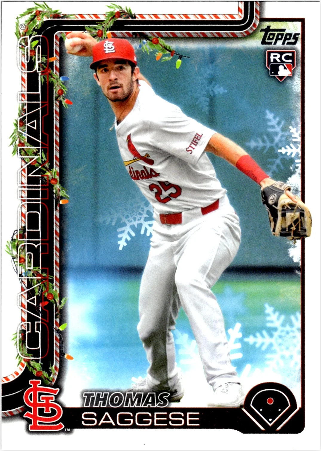 Thomas Saggese 2025 Topps Holiday #H187 baseball rookie card - Front