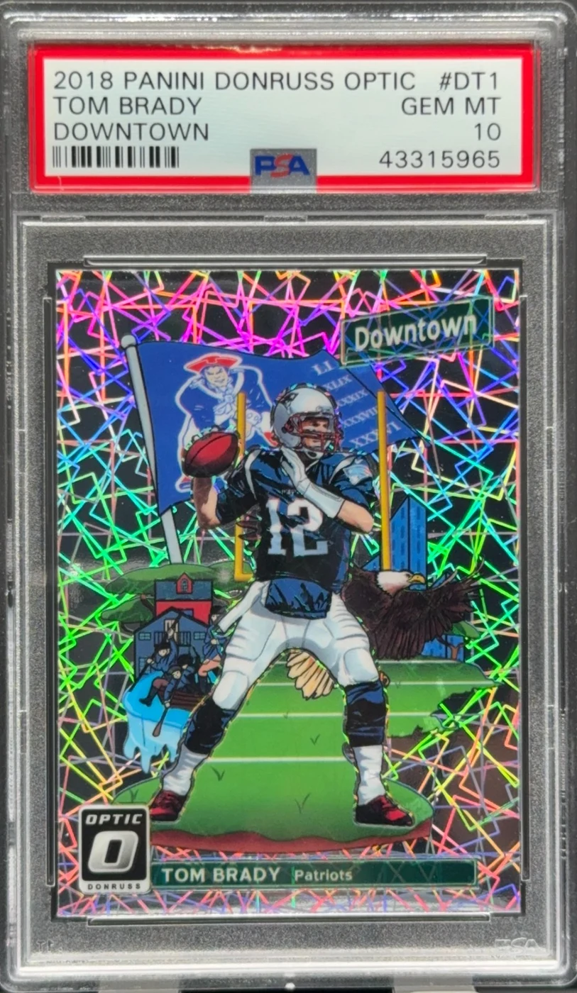 Tom Brady #DT-1 2018 Donruss Optic Football Downtown PSA 10 front